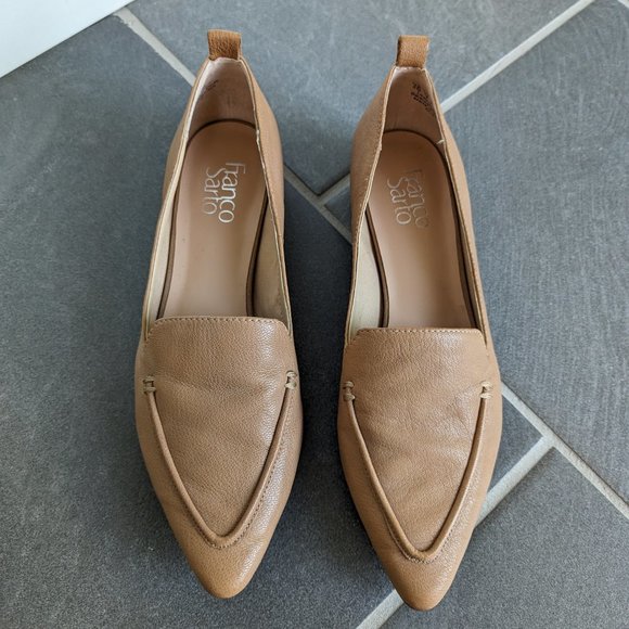 Franco Sarto Beige Pointed Toe Loafers (Like New) - Picture 2 of 8